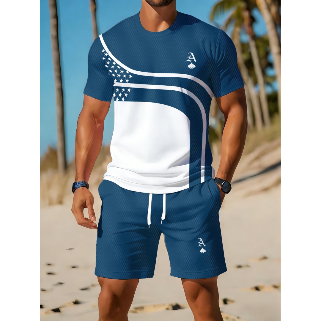 Outdoor Sport Outfit - Yazlık Erkek Rahat Modaya Uygun Grafik
