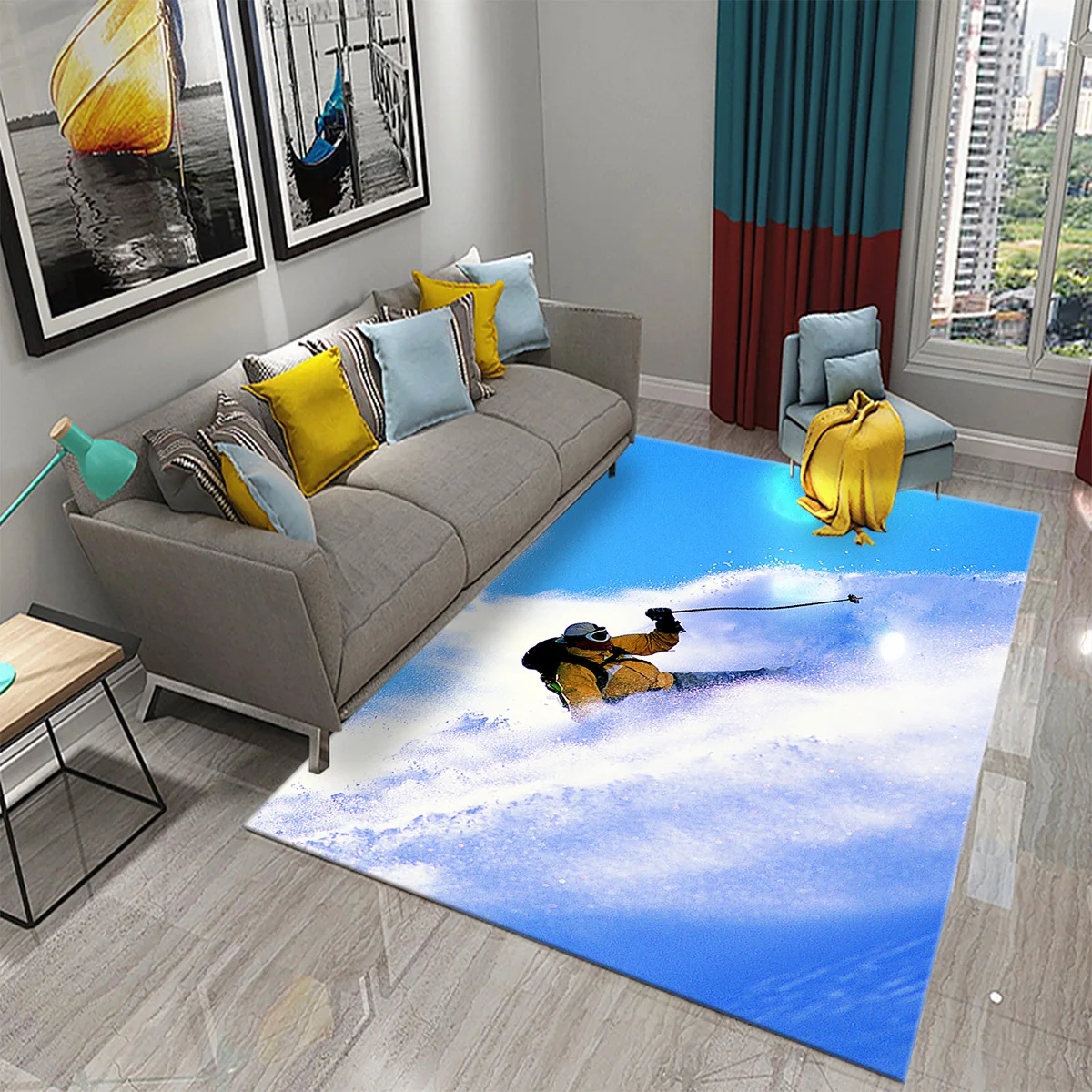 Outdoor Sport Flooring - Kayak Kar Dağ Tema Halı Çocuk
